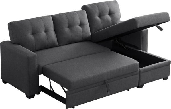 L Shape Couch Black - Image 2