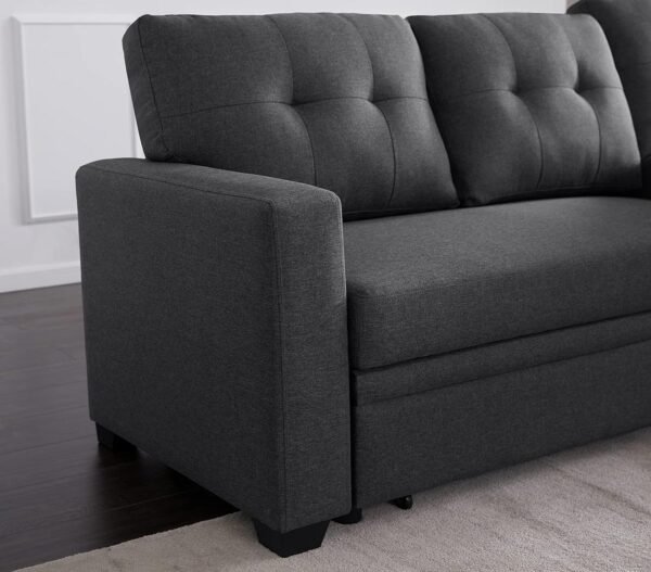 L Shape Couch Black - Image 4