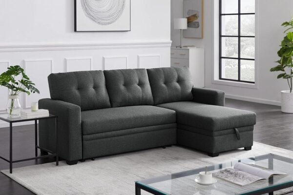 L Shape Couch Black
